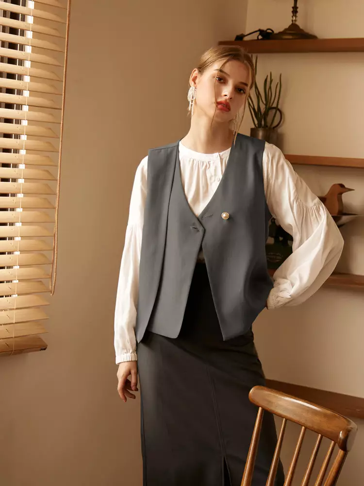 enof pear skin vest ecru 新品未使用 208806929-1-abbeystone