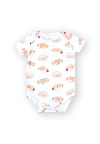 The Wee Bean multi Organic Cotton Baby Onesie Bodysuit - Chinese Style Bakery Buns 9256EKA691205BGS_1