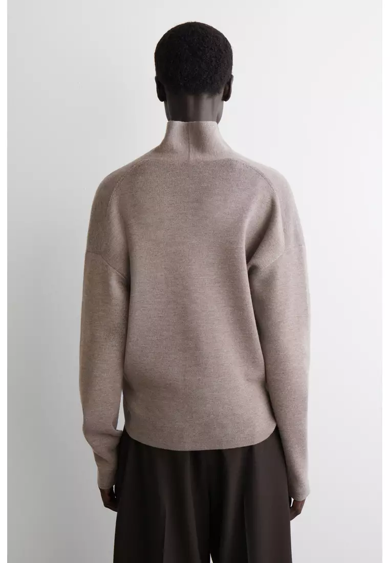 Buy COS DRAPED MERINO WOOL V-NECK JUMPER 2025 Online ZALORA