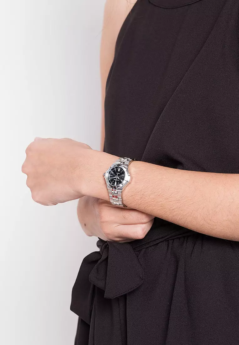 Analog Watch 20122263-Sil Ves - Blk Dial Line