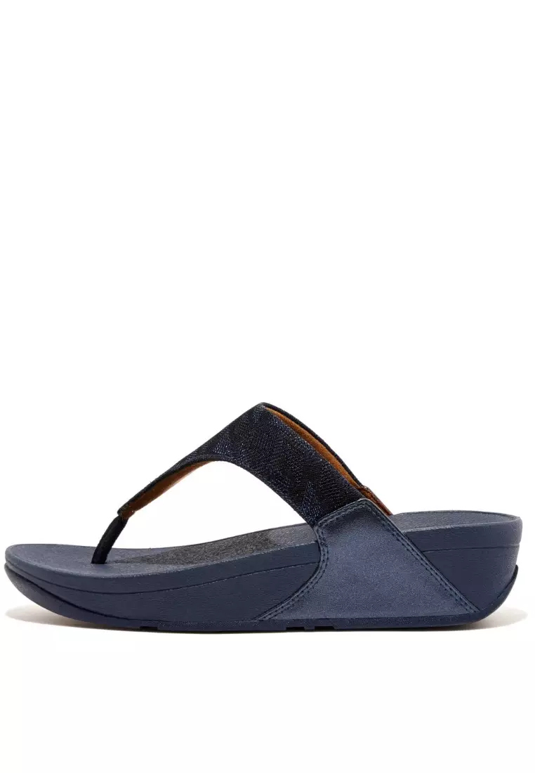 FitFlop LULU Women's Glitz Toe-Post Sandals - Midnight Navy (ET8-399)