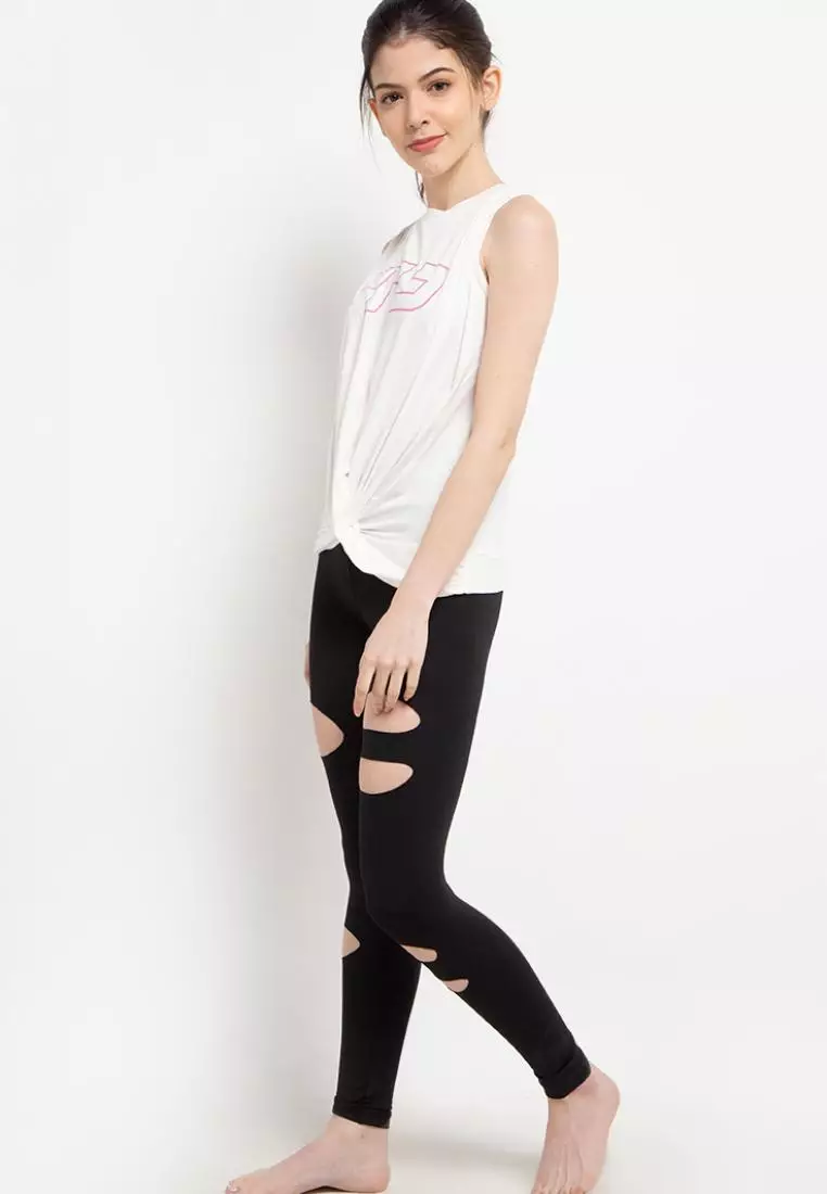 Td Active LS069 Yoga Pleated Tank Top Outline