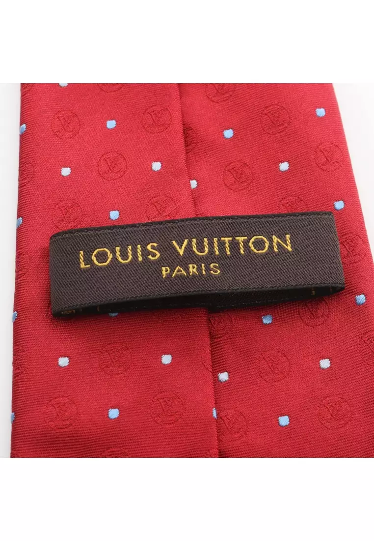 Pre-Loved Louis Vuitton tie Dot silk Red