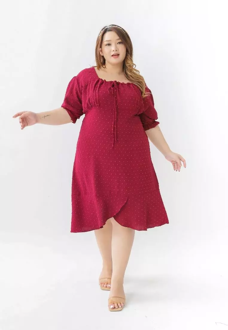 Plus Size Dress Clarissa Cherry Red