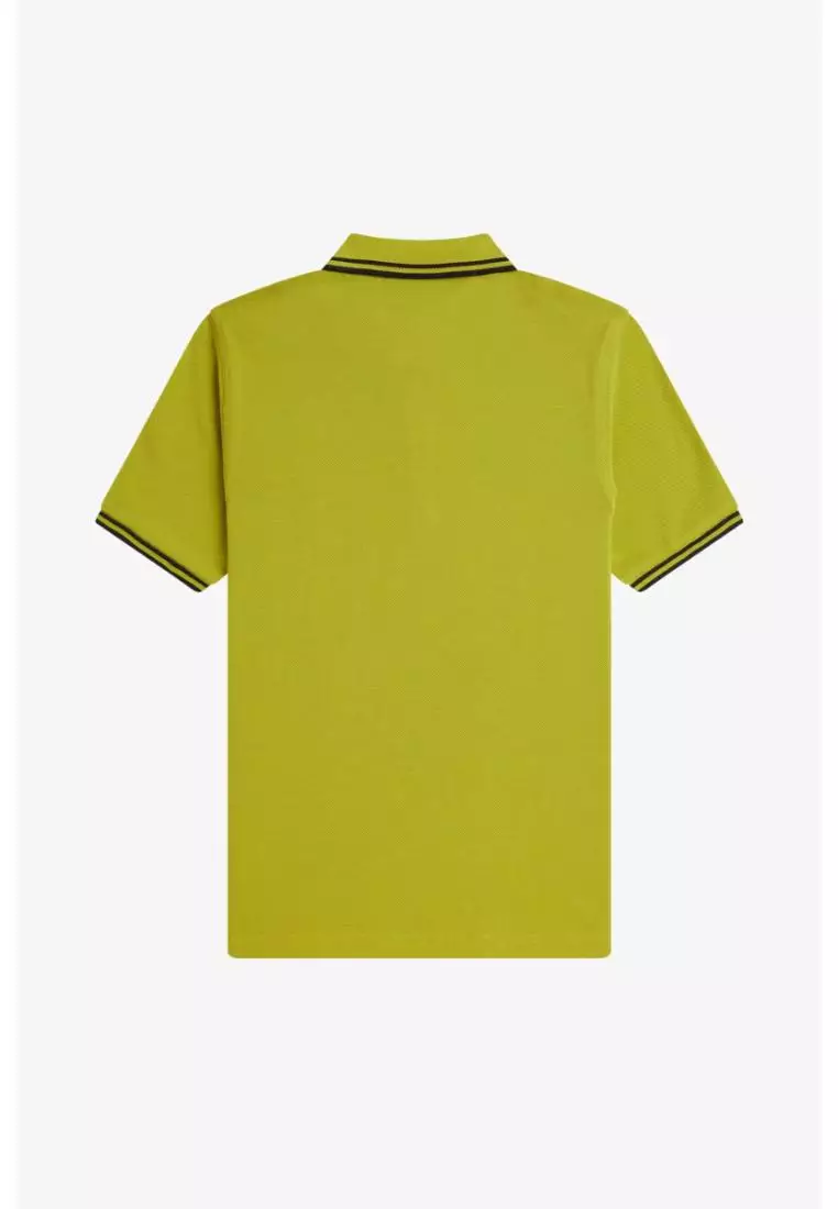 Fred Perry G3600 Twin Tipped Fred Perry Shirt (Tennis Ball Yellow / Metallic Black)