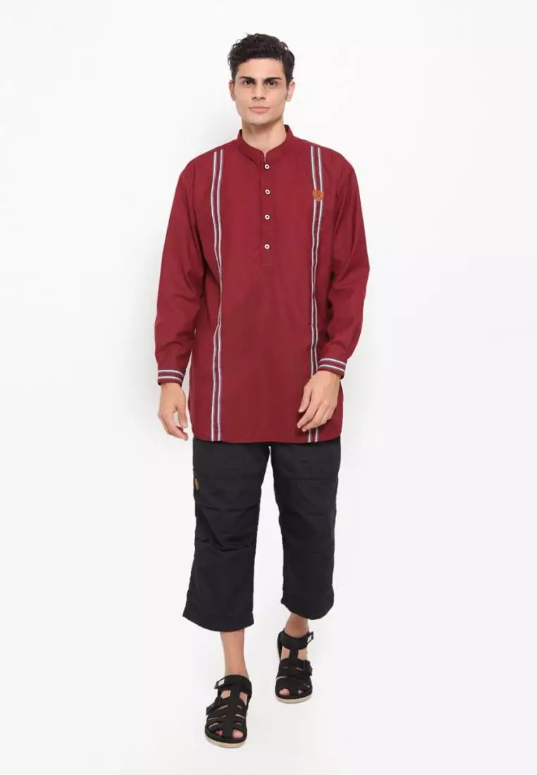 Zayidan Baju Koko Gamis Muslim Pria Wahab - Maroon