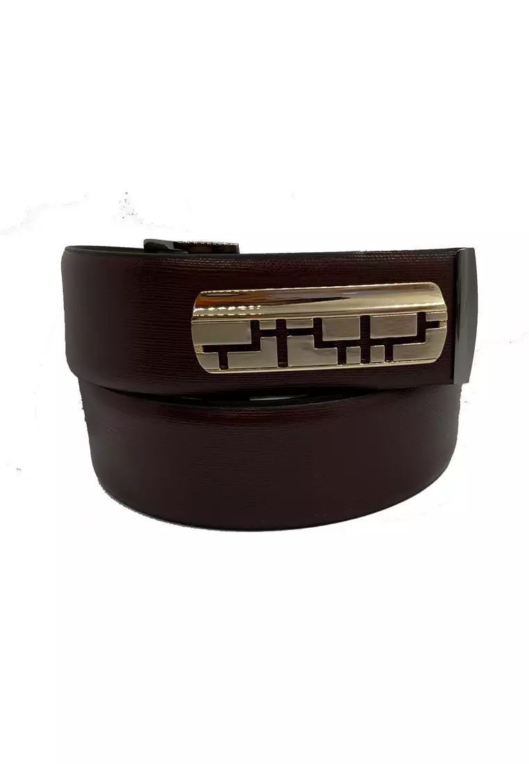 Leather Belt Men Luxury Designer Belt Exclusively Designed Buckles  Premium Quality Leather Business Evening Designer Wear -LUX05 Brown Belt 
