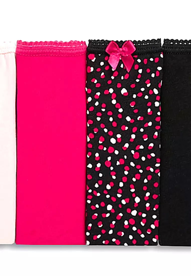 5pk Cotton Lycra™ High Leg Knickers