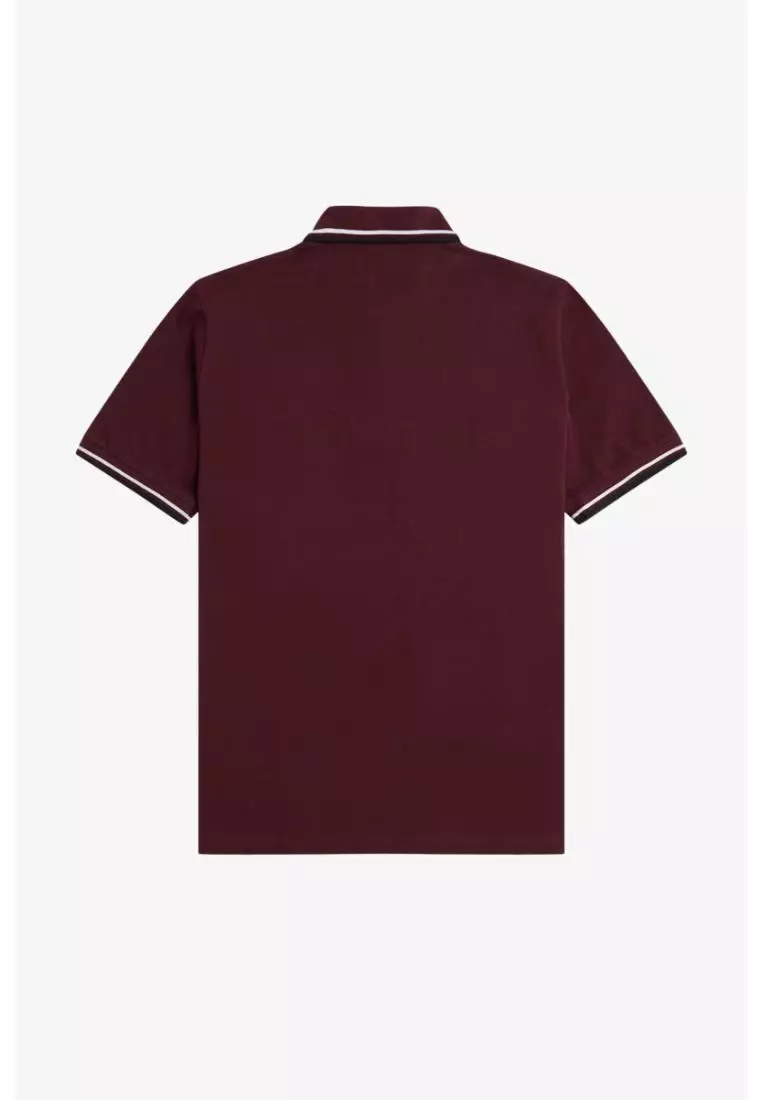 Fred Perry M12 Twin Tipped Fred Perry Shirt (Oxblood / White / Black)