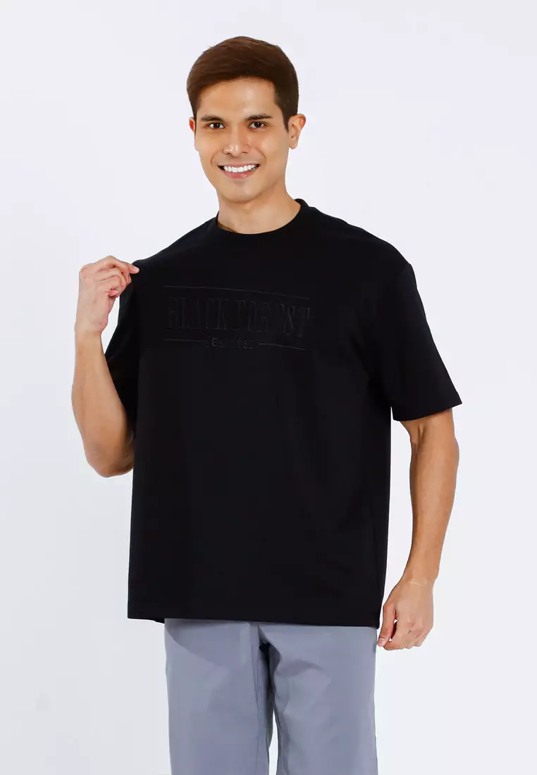 Forest Premium Weight Air-Cotton 220gsm Oversized Round Neck Tee T Shirt Men | Baju T Shirt Lelaki - 621429-01Black