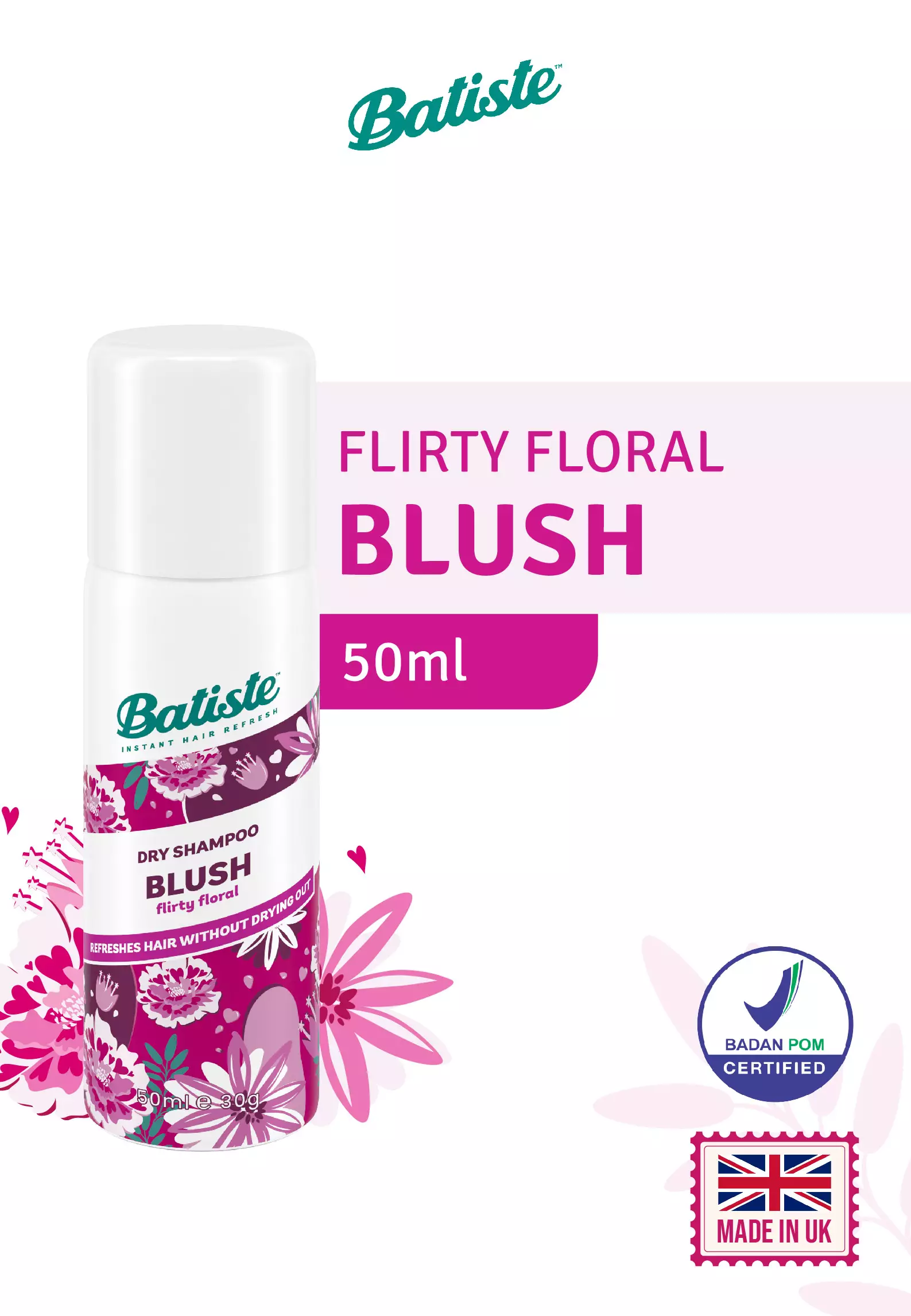 Batiste Floral & Flirty Blush Dry Shampoo 50ml