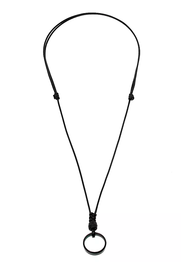 Bembs Necklace Kalung Cincin Men Premium Material Titanium ORIGINAL - Black