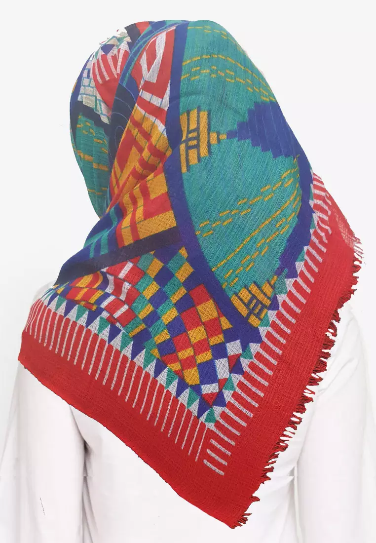 Labyrinth Hijab Pashmina Red