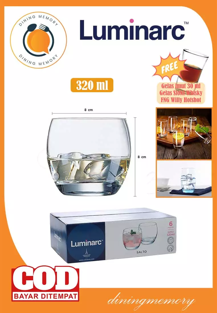 Jual Luminarc Luminarc Gelas Minum Salto Tumbler Plain 6 Pcsset 320ml Original 2024 1928