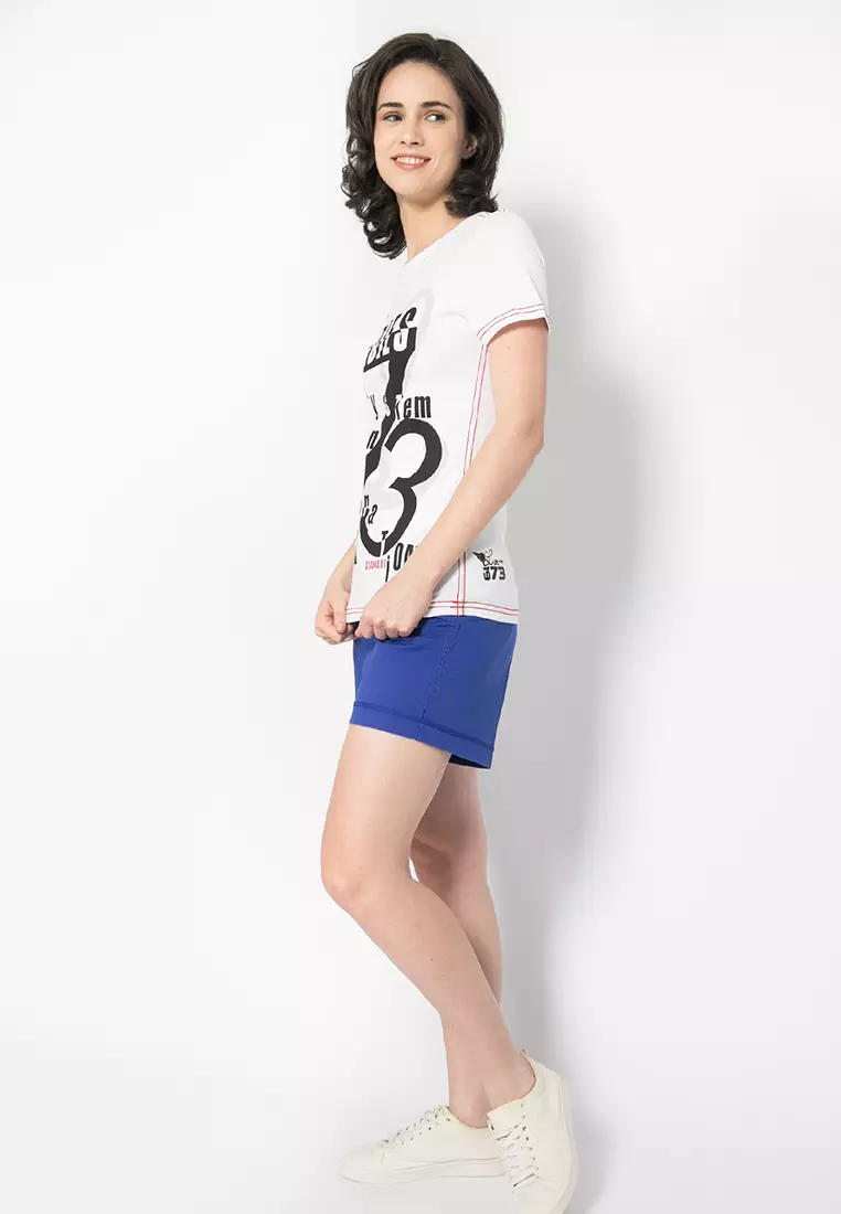 LGS - Kaos Wanita Sablon Gambar Warna Putih LTS.555.T823M.019.C