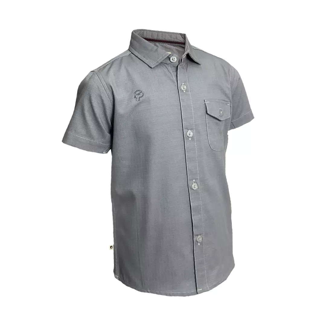 Pingu Kemeja Anak Laki Laki Polos Pendek Abu 92203129