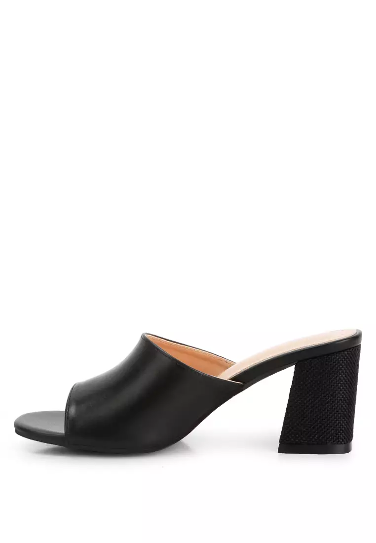 Buy London Rag Black Block Heel Slip On Sandals Online | ZALORA Malaysia