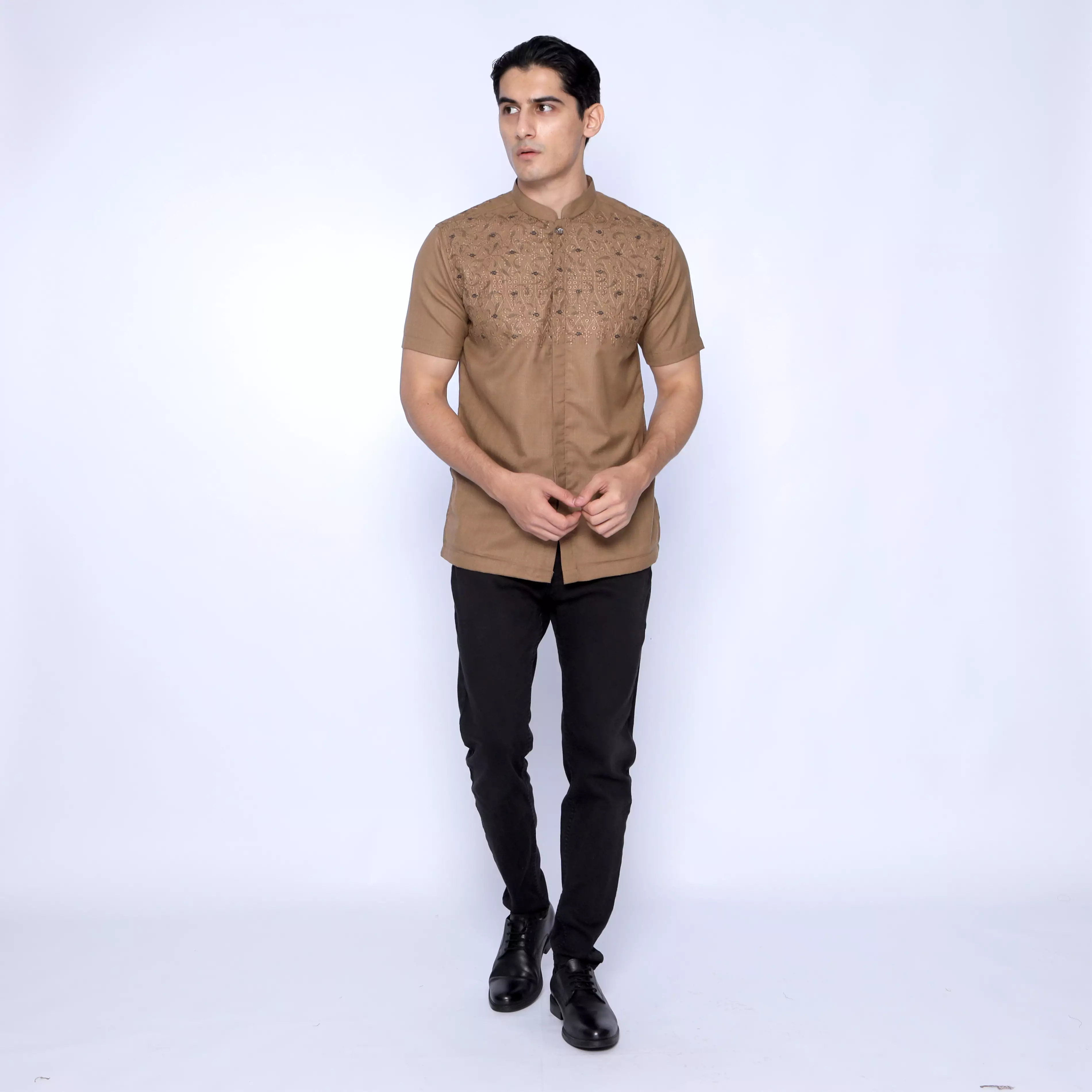 Casella Baju Koko Pria Lengan Panjang Premium Edisi Koko Sultan 4046 Brown