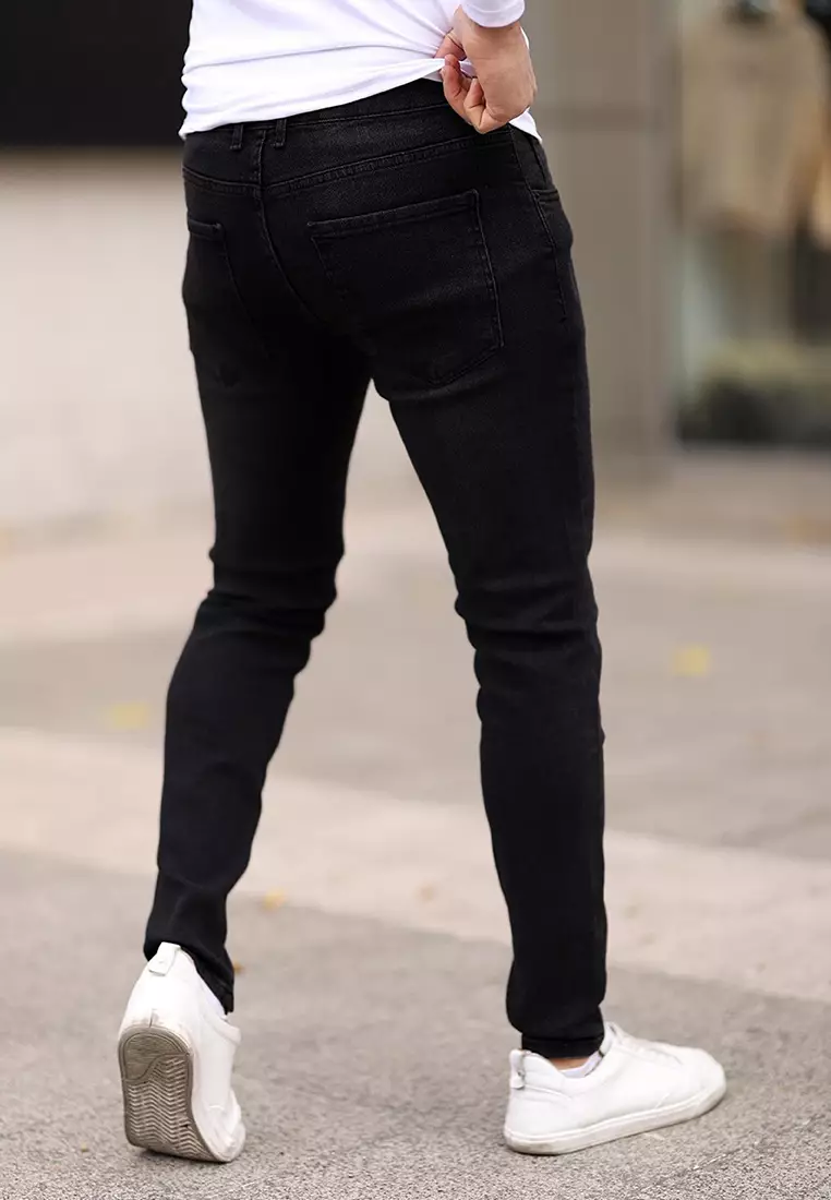 Black Skinny Fit Stretch Fabric Jeans Trousers TMNAW25JE00013