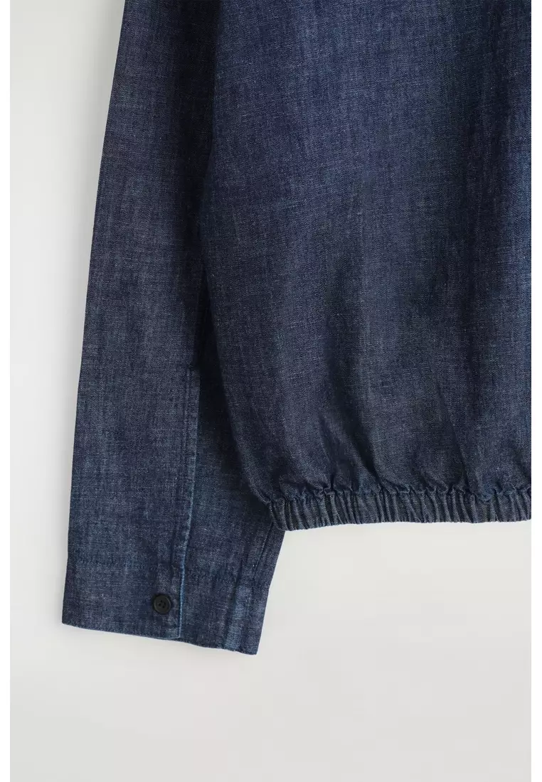 RESORT-COLLAR DENIM OVERSHIRT