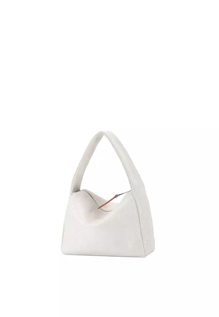 White leather store hobo bag