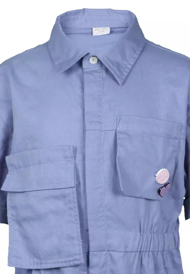 Pito Dito Girl Krabi Jumpsuit Anak Perempuan Warna Biru - Size 4