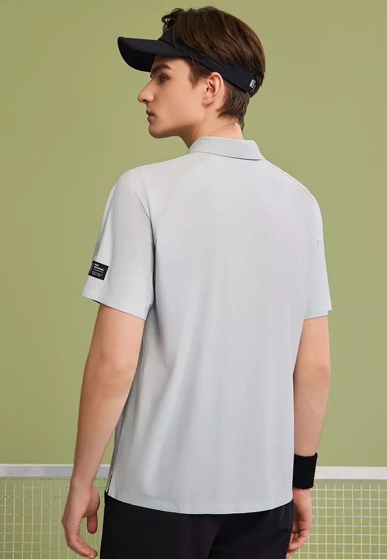 MEN'S K-SWISS LOGO HALF-ZIP POLO SHIRT