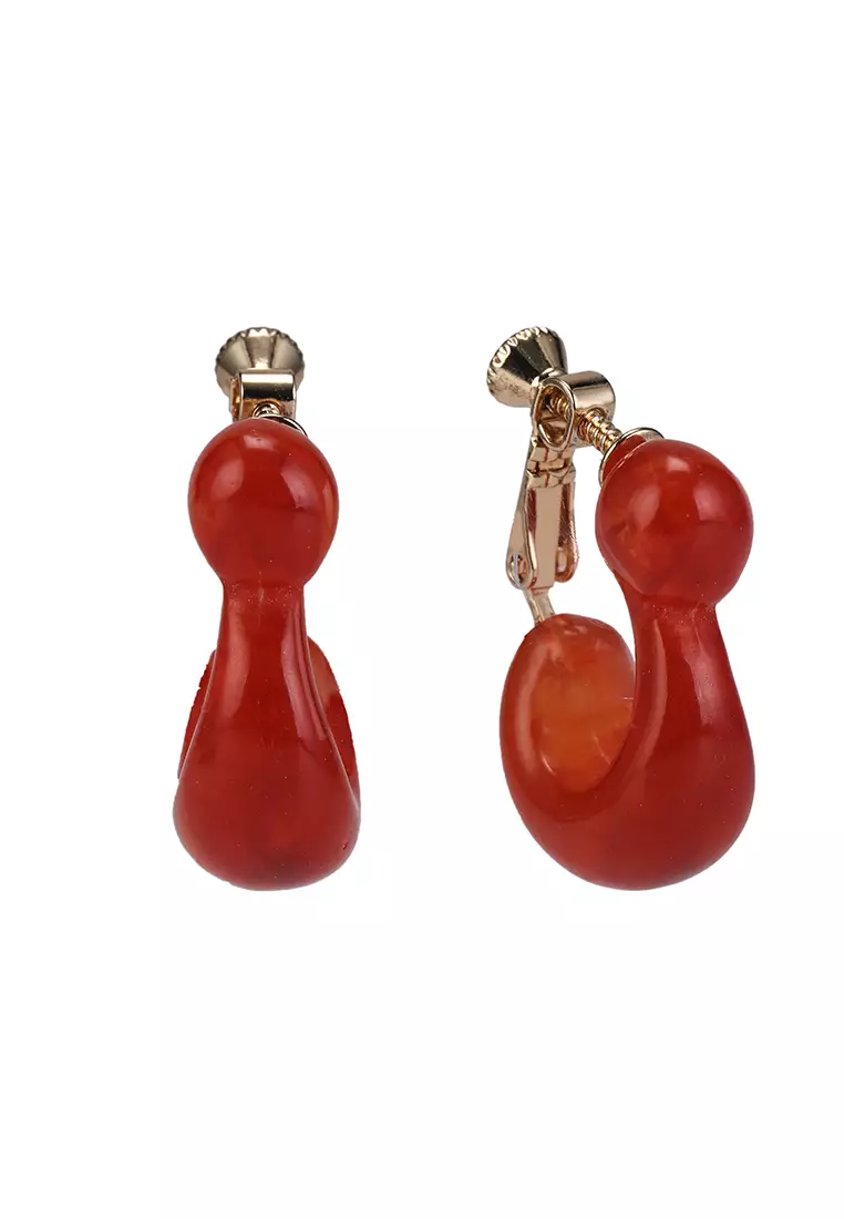 Red hot sale lucite earrings