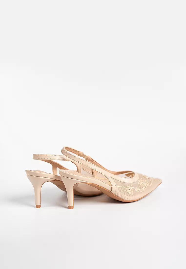Evora Lace Slingbacks Pumps