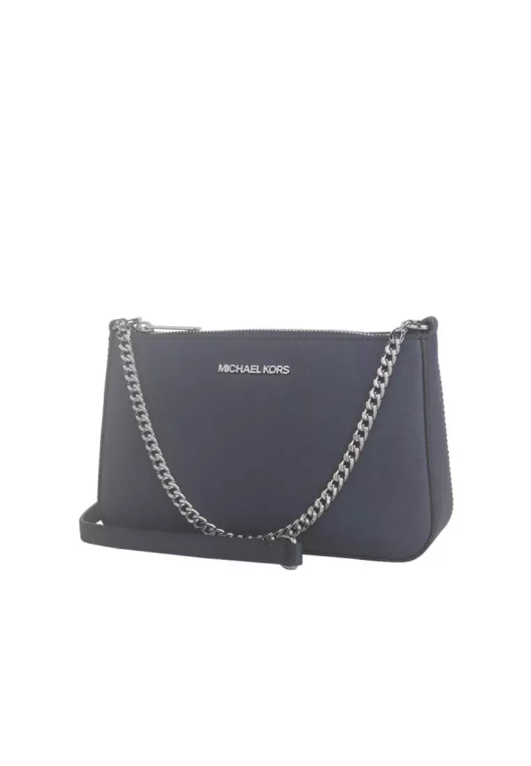 Jet Set Medium Saffiano Leather Crossbody Bag In Navy 35S0STVU6L