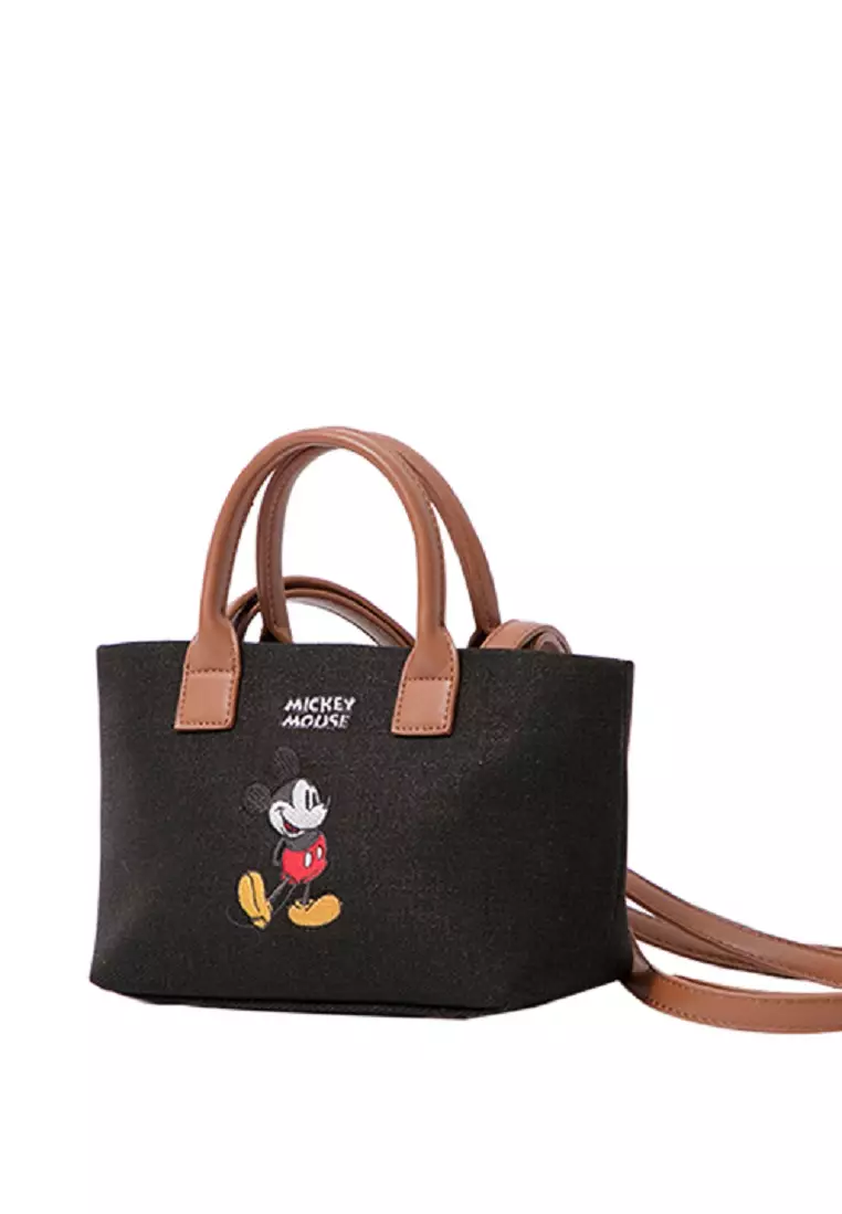 Gracegift Disney Mickey Mouse canvas tote bag Black Medium