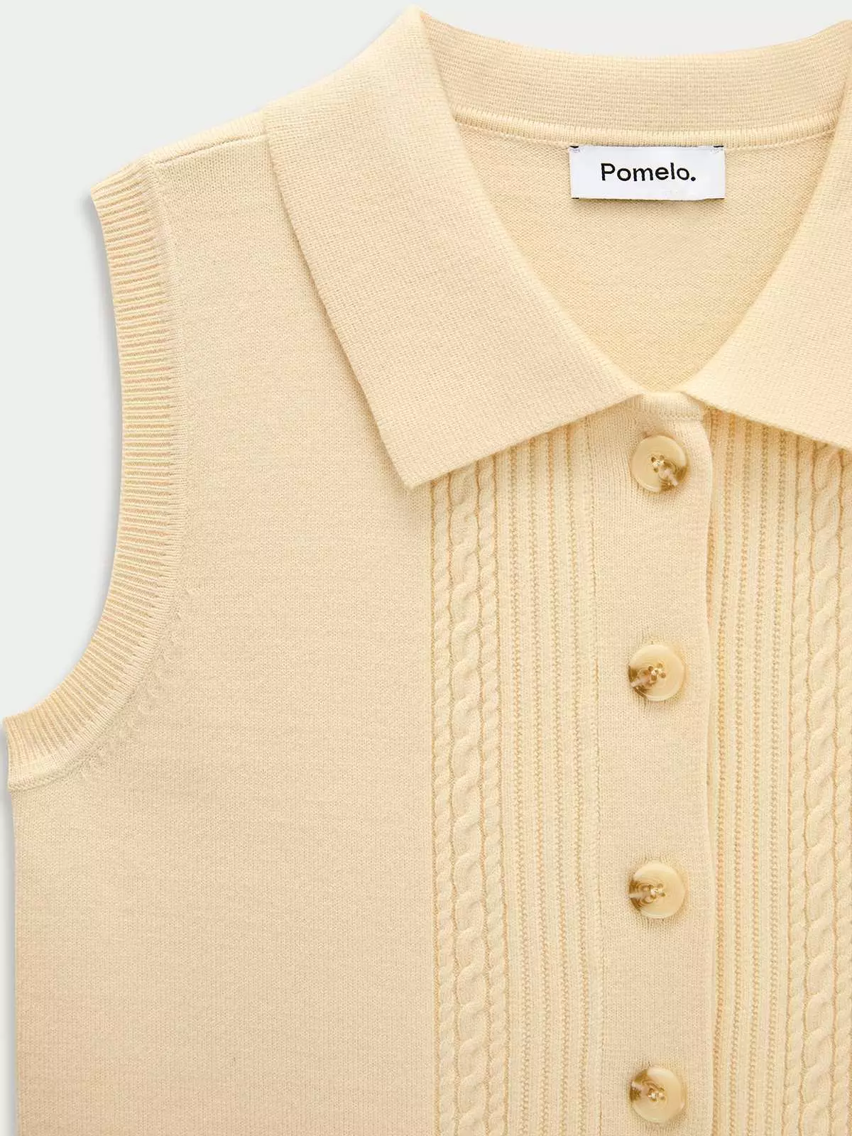 Pomelo - Tank top / Camisole Wanita - Cable Knit Top - Yellow