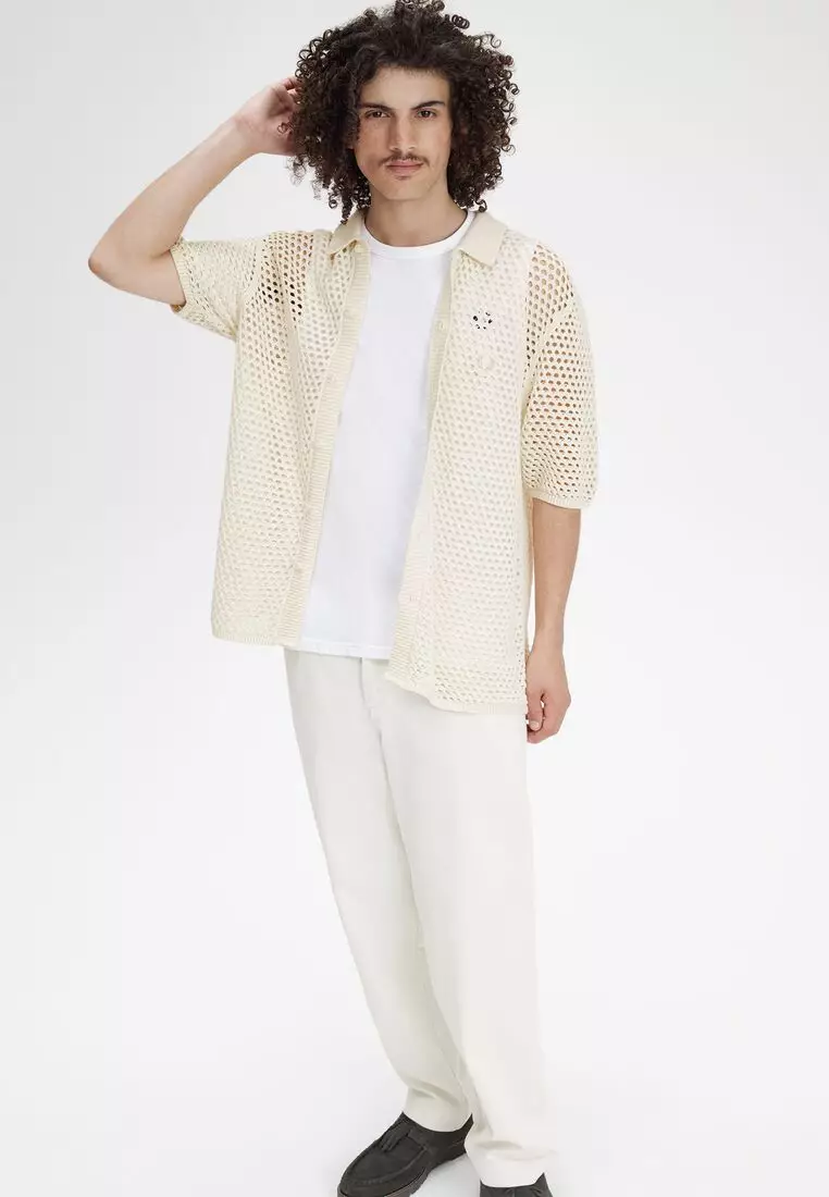 トップス FRED PERRY Lace Button Through Shirt Fred Perry Lace Button Through Shirt