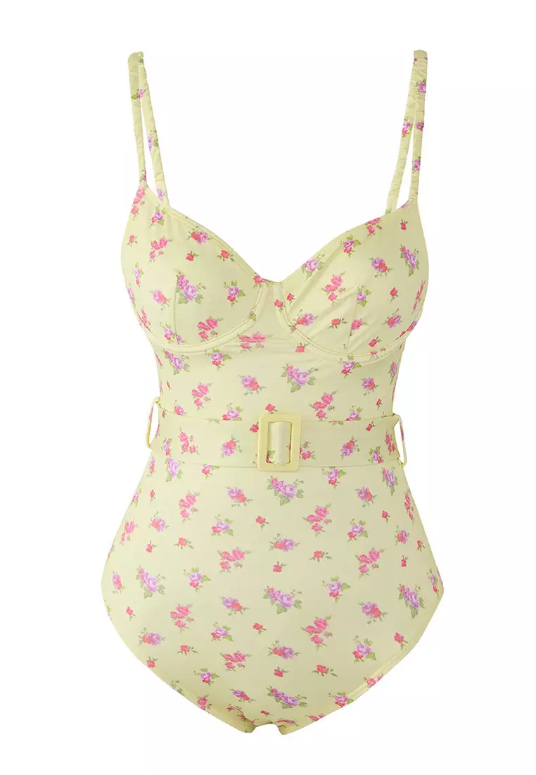 Floral Patterned Balconette Regular Swimsuit Tbess25Ma00117