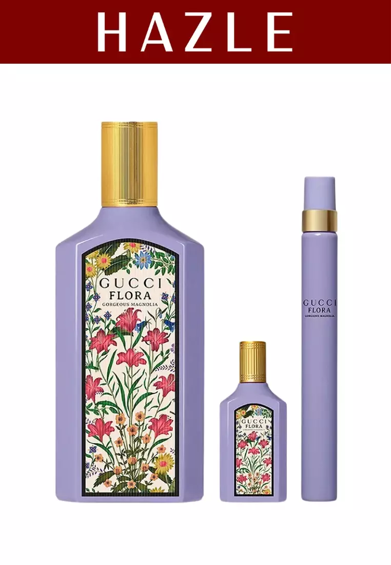 [Gist Set] Flora Gorgeous Magnolia Woman EDP 100 ml + Miniature 5 ml + Travel Spray 10 ml