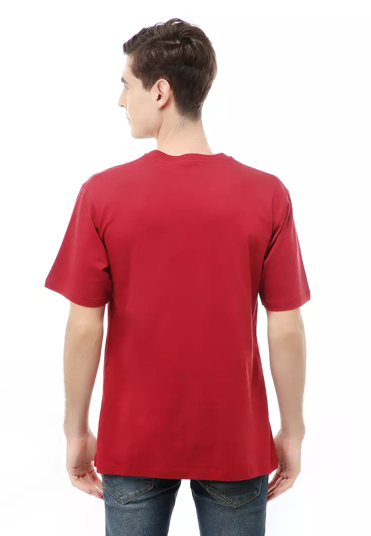 Jack T-Shirt Atasan Kasual Kaos Pria Life Lengan Pendek Material Cotton ORIGINAL - Maroon