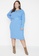 Trendyol blue Plus Size Belted Knit Dress F8EB3AAA3E3686GS_5