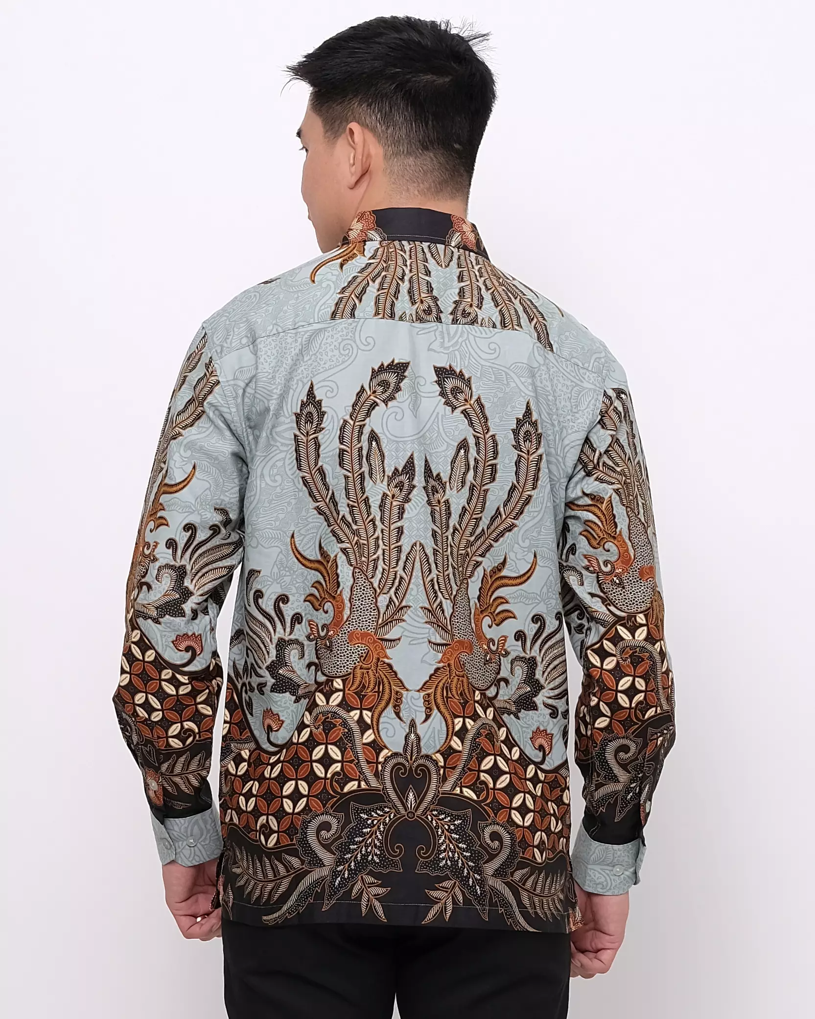 Andre Michel Kemeja Batik Lengan Panjang Hijau Muda 16734