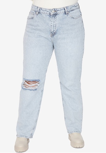 Trendyol Plus High Waist Ripped Bootcut Jeans | Buy Trendyol Online | Hong Kong