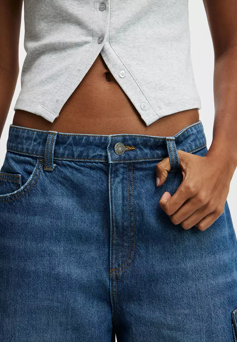 Super Baggy Cargo Denim Jorts