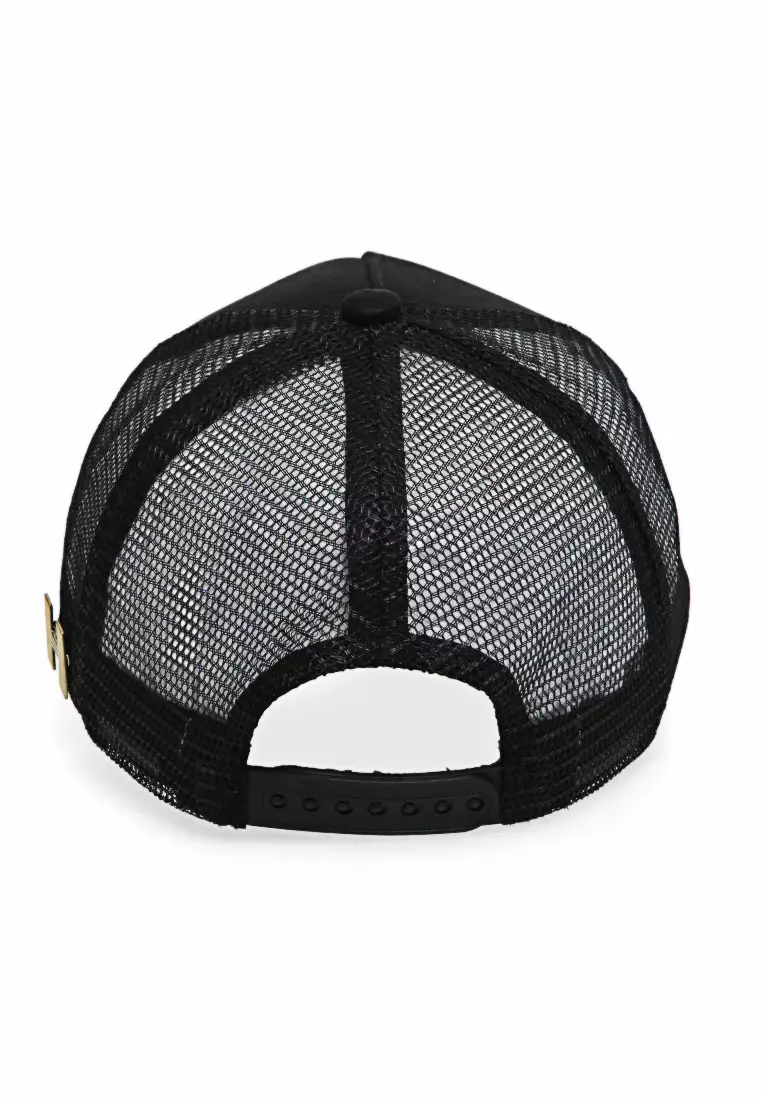 Onds Topi Trucker Baseball Wolf Unisex Quick Drying Mesh Uniqe Design Material Cotton ORIGINAL - Black