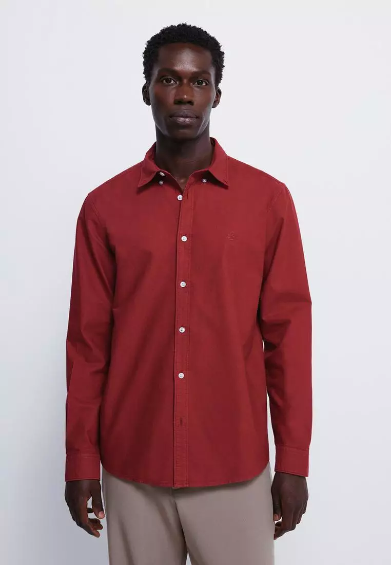 Buy Springfield Garment-Dyed Oxford Shirt 2026 Online | ZALORA