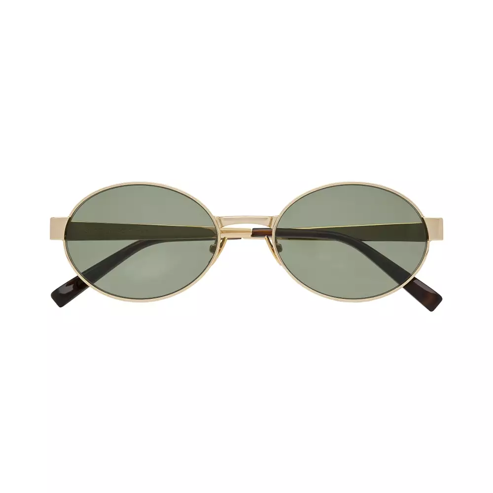 Jual Saint Laurent SL 692 Light Gold and Green Metal Sunglasses ...