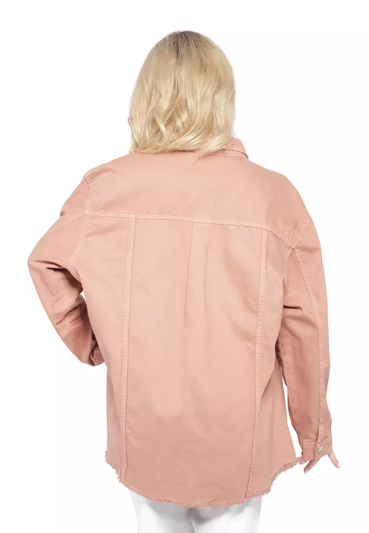 Camel Oversized Long Sleeve Shacket