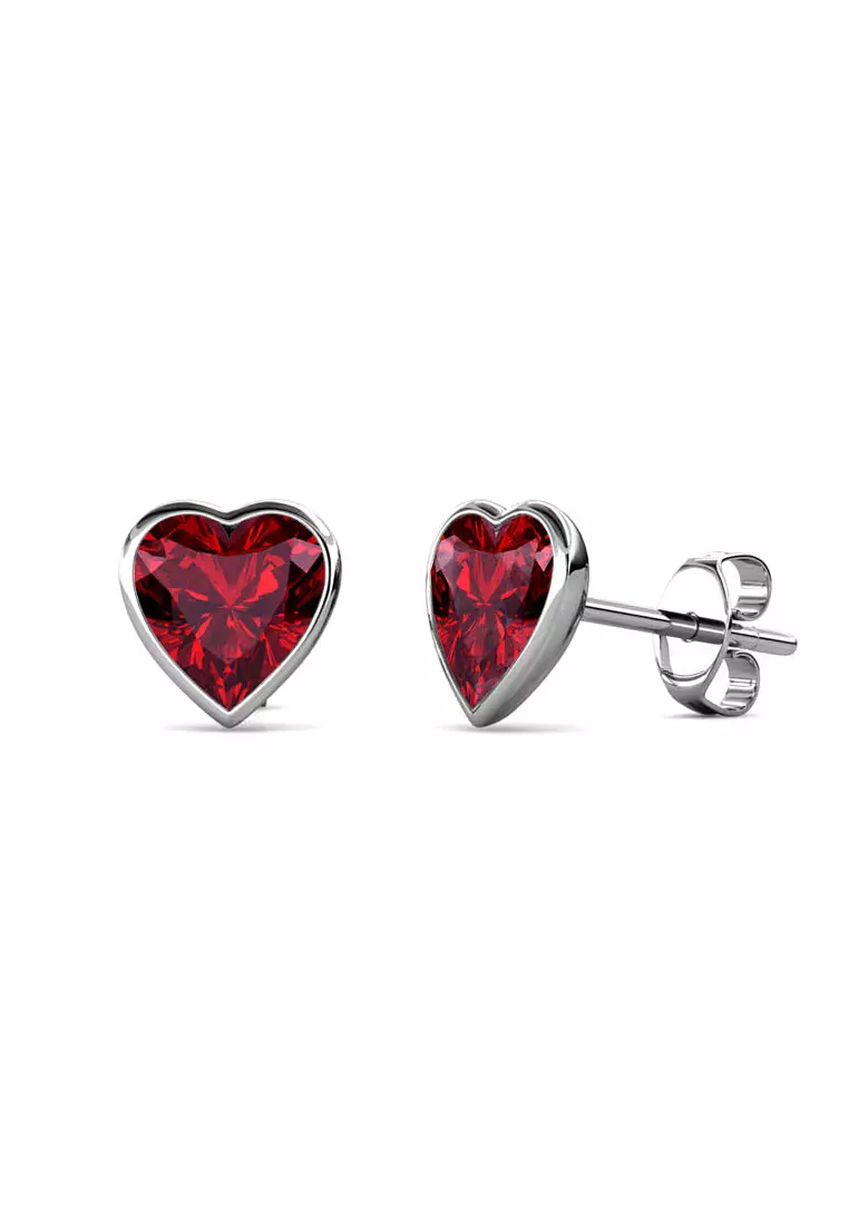 Garnet heart sale earrings