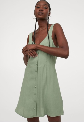 H&M green Sleeveless Dress 88288AA433C817GS_1