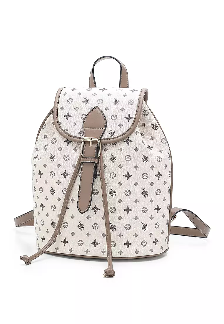Women's Monogram Backpack (Tas Ransel & Tas Punggung Wanita) - Cokelat