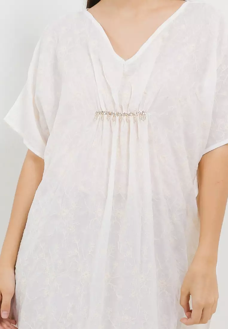 Beaded Detail Full Embroidery Kaftan