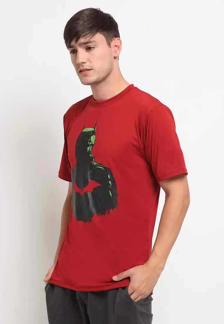 Flexzone Sporty Tee The Batman Movie Siluet DC Comics Maroon
