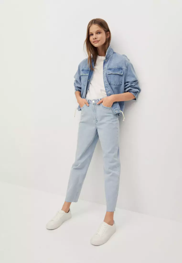 Cotton Mom-Fit Jeans